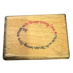 Stampendous Made With TLC J073 Wood Mounted Rubber Stamp Vintage 1994